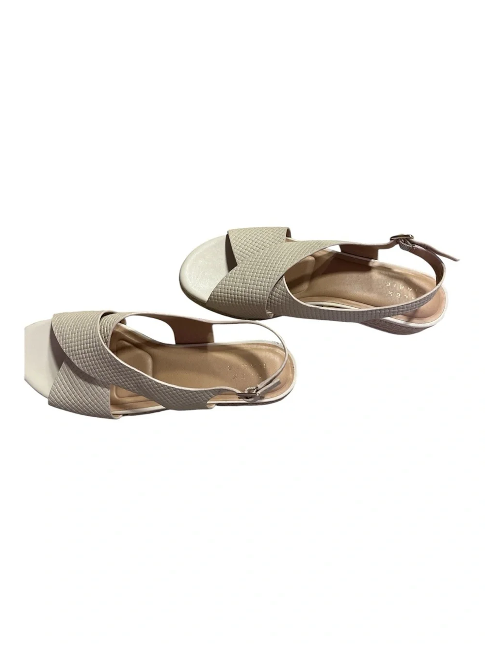 Alex Marie Milo Soft Gold Textured Leather Espadrille Wedges - Size 9,5 M